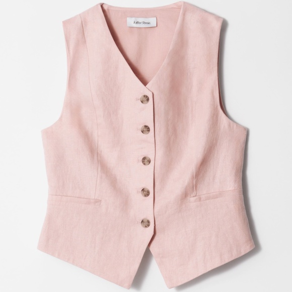 NWT & Other Stories tailored linen vest 6 - Picture 4 of 9